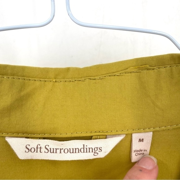 Soft Surroundings Longline Lemon Grass Bright Trench Coat - Picture 6 of 7